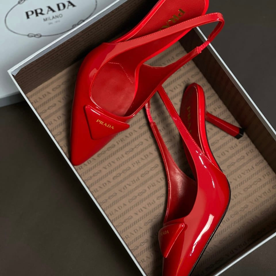 Prada Patent Leather Slingback Shoes