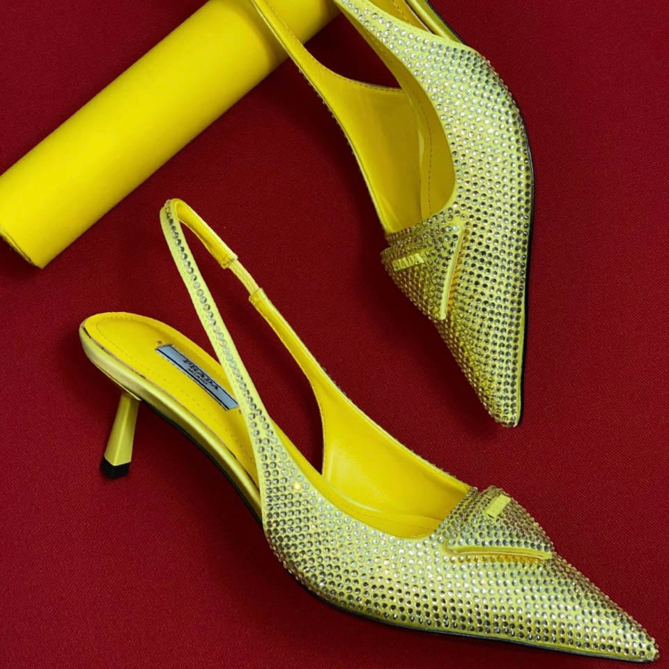 Prada Crystal-Embellished Slingback Shoes