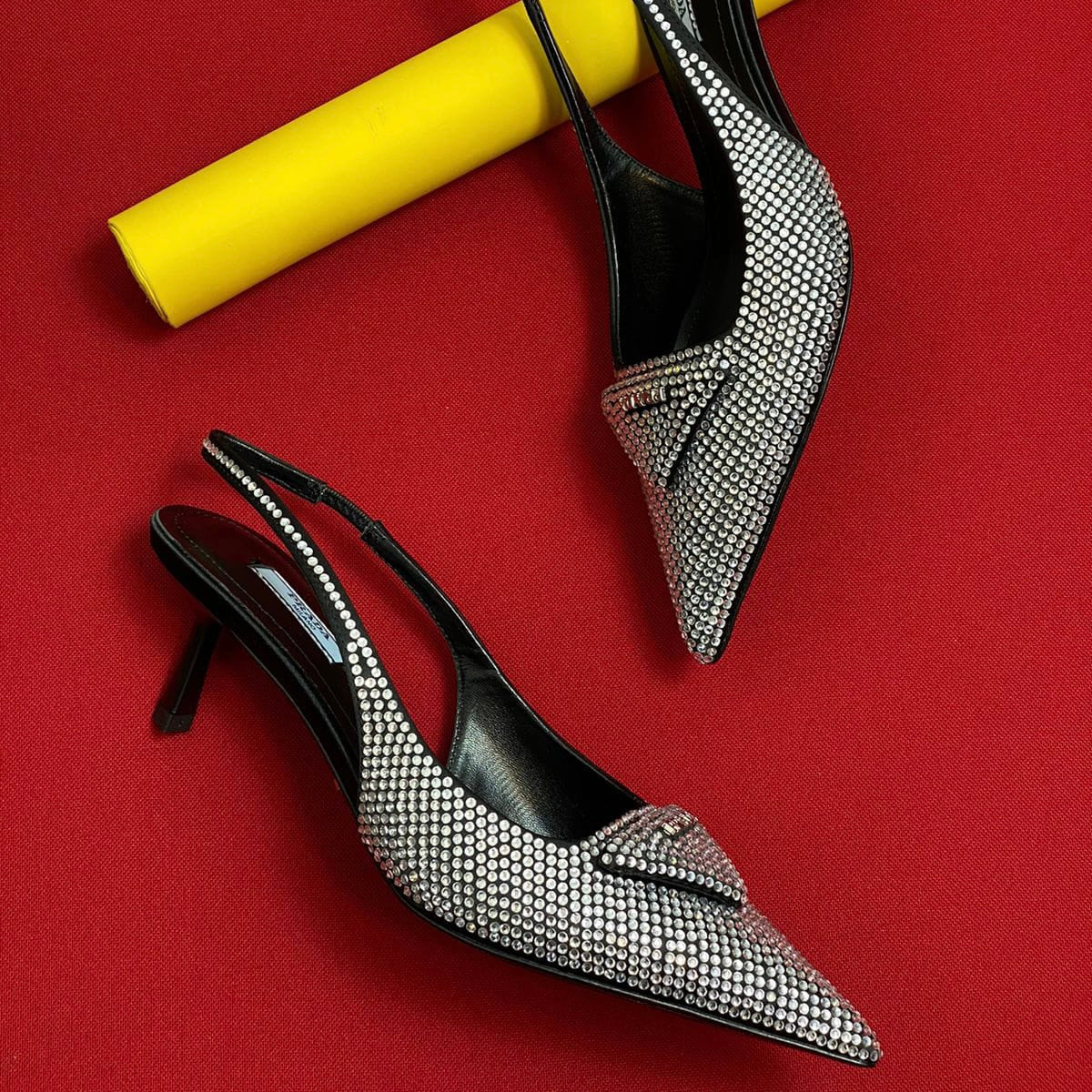 Prada Crystal-Embellished Slingback Shoes