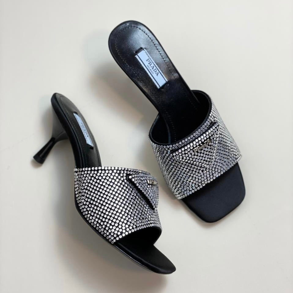 Prada Embellished Satin Shoes