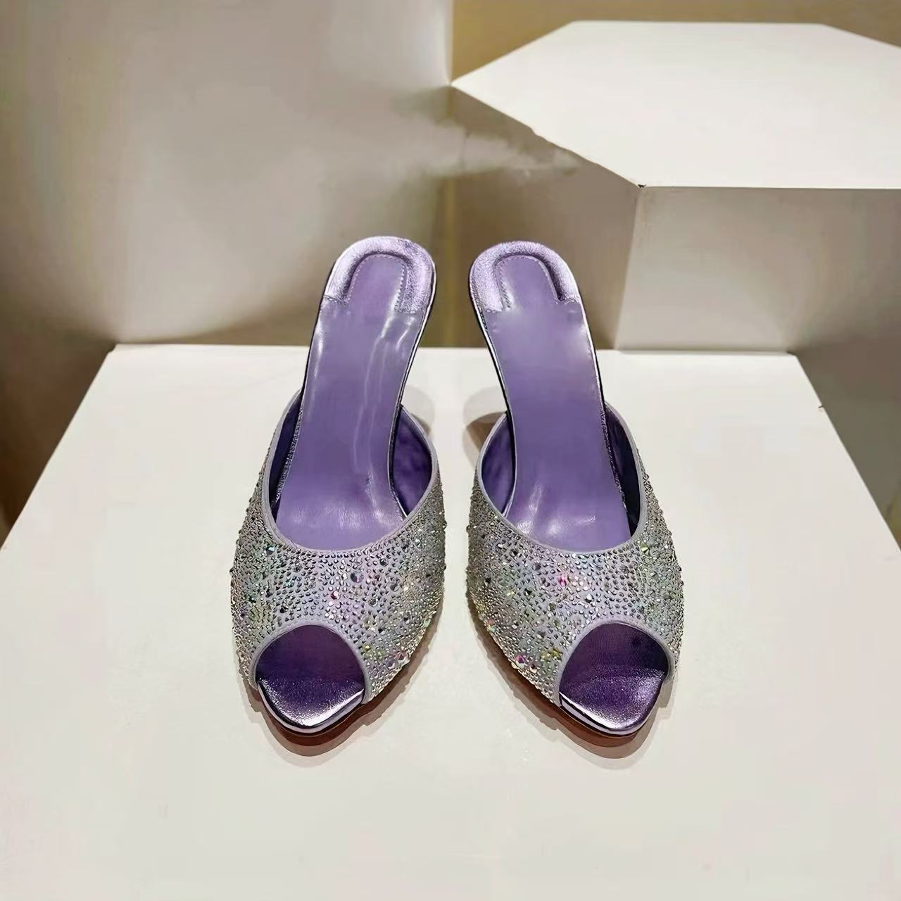 Amina Muaddi Gilda Crystal Embellished Shoes